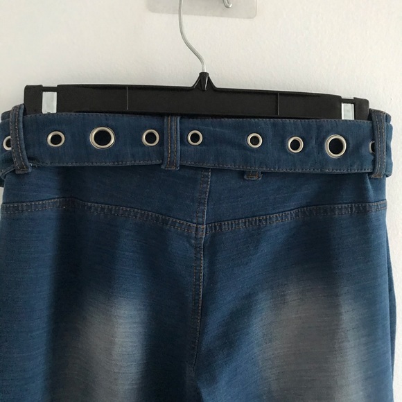 COPY - NWOT Hot Kiss Low Rise Belted Bell Bottoms Blue Jeans 90’s Y2K - Picture 9 of 16